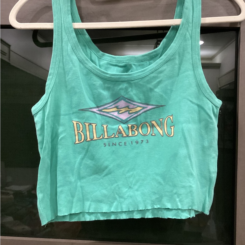 Billabong Women's  Teal Turquoise Green Retro 80s 90s Tank Top extra large